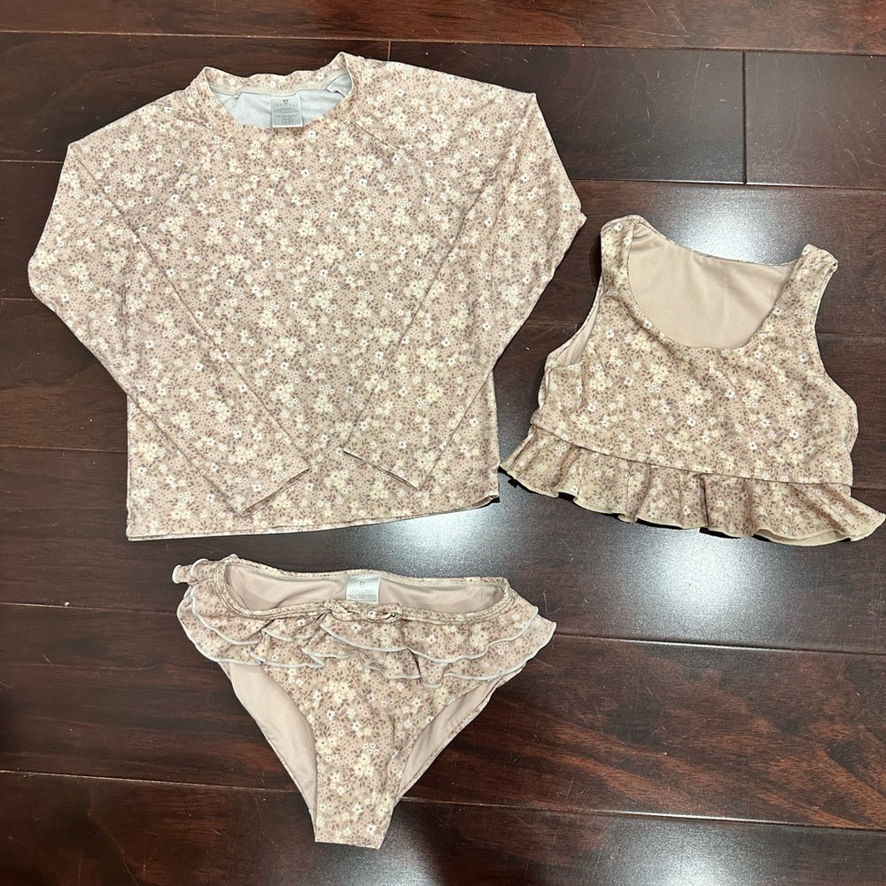 Jamie Kay Maya Swim set in Pansy Floral Light, size 5-6y